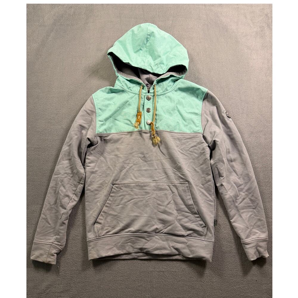 STS Rancher Ryland Hoodie Men Size XS Colorblock Mint Grey Quarter Snap Western
